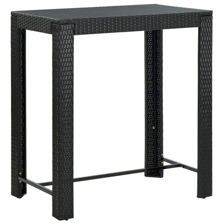 vidaXL Table de bar de jardin Noir 100x60 5x110 5 cm Résine tressée