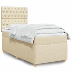 vidaXL Sommier à lattes de lit et matelas Crème 90x190 cm Tissu