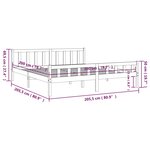 vidaXL Cadre de lit Gris Bois massif 200x200 cm