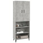 Vidaxl buffet haut gris béton 69 5x32 5x180 cm bois d'ingénierie