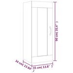 vidaXL Armoire suspendue Sonoma gris 35x34x90 cm Bois d'ingénierie