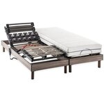 Ensemble matelas + sommier relaxation électrique - 2 x 90 x 200 cm - Matelas ressorts ensachés
