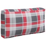 vidaXL Coussins de palette lot de 3 motif à carreaux rouge tissu