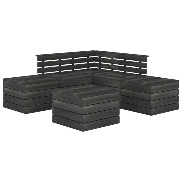 vidaXL Salon palette de jardin 6 Pièces Bois de pin massif