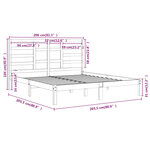 vidaXL Cadre de lit sans matelas bois massif gris 200x200 cm