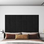 vidaXL Panneaux muraux 12 Pièces Noir 30x30 cm Velours 1 08 m²