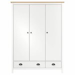 vidaXL Garde-robe à 3 portes Hill Blanc 127x50x170 cm Bois pin solide