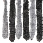 vidaXL Rideau anti-mouches gris et noir 56x200 cm chenille