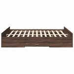 vidaXL Cadre de lit avec tiroirs sans matelas chêne marron 150x200 cm