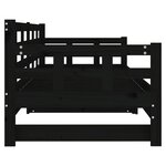 vidaXL Lit coulissant Noir Bois de pin massif 2x(90x200) cm