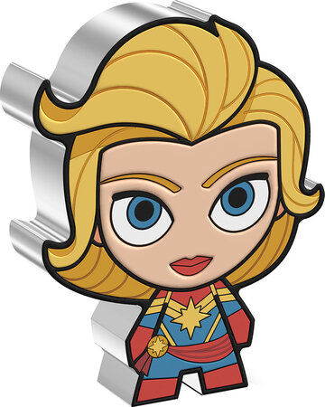 Pièce de monnaie en Argent 2 Dollars g 31.1 (1 oz) Millésime 2023 Chibi CAPTAIN MARVEL