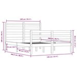 vidaXL Cadre de lit Bois de pin massif 140x200 cm