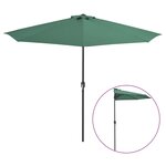 vidaXL Parasol de balcon avec mât en aluminium Vert 300x155 cm Demi