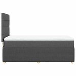 vidaXL Sommier à lattes de lit avec matelas Gris foncé 100x200cm Tissu
