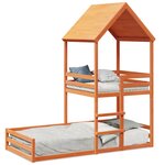 vidaXL Lit superposé sans matelas cire marron 80x200 cm pin massif