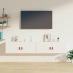 vidaXL Armoires murales 2 Pièces Blanc 80x30x30 cm Bois de pin massif