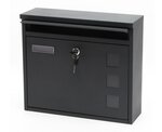 Boîte aux lettres murale  Verrouillable  Couleur anthracite  Acier galvanisé  360 x 115 x 320 mm