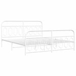 vidaXL Cadre de lit métal avec tête de lit/pied de lit blanc 180x200cm