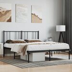 vidaXL Cadre de lit métal avec tête de lit noir 140x190 cm