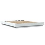 vidaXL Cadre de lit avec lumières LED blanc 160x200 cm bois ingénierie