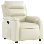 vidaXL Fauteuil inclinable électrique Crème Similicuir