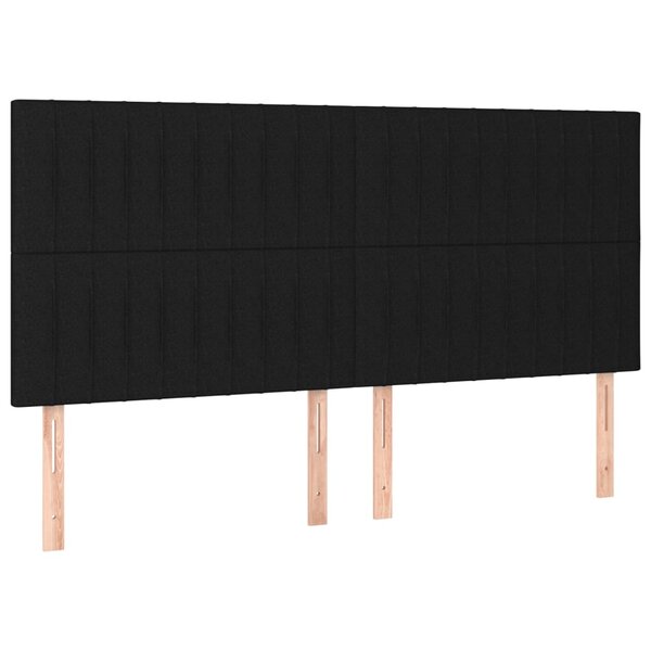 vidaXL Têtes de lit 4 Pièces Noir 90x5x78/88 cm Tissu