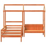vidaXL Ensemble de lit et de banc avec toit 90x190 cm bois pin massif
