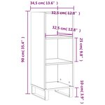 vidaXL Buffet sonoma gris 34 5x32 5x90 cm bois d'ingénierie