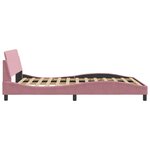vidaXL Cadre de lit avec tête de lit Rose 140x200 cm Velours