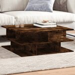 vidaXL Table basse chêne fumé 70x70x29 cm bois d'ingénierie