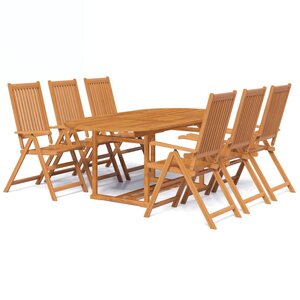 vidaXL Ensemble à manger d'extérieur 7 Pièces Bois d'acacia solide 150-200 cm