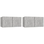 vidaXL Ensemble de meubles TV 4 Pièces Gris béton Bois d'ingénierie
