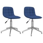 vidaXL Chaises pivotantes à manger lot de 2 bleu tissu
