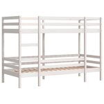 vidaXL Lit superposé Blanc 90x200 cm Bois de pin massif