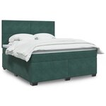 vidaXL Sommier à lattes de lit et matelas Vert foncé 180x200cm Velours