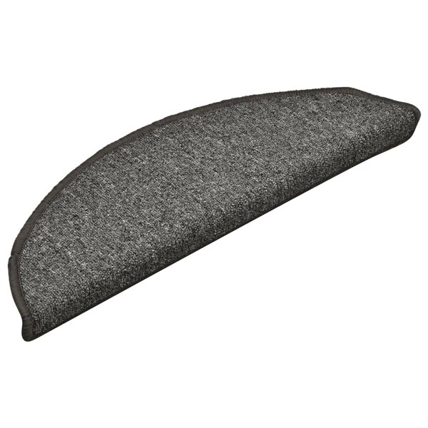 vidaXL Tapis de marches d'escalier 15 Pièces Gris foncé 56x17x3 cm