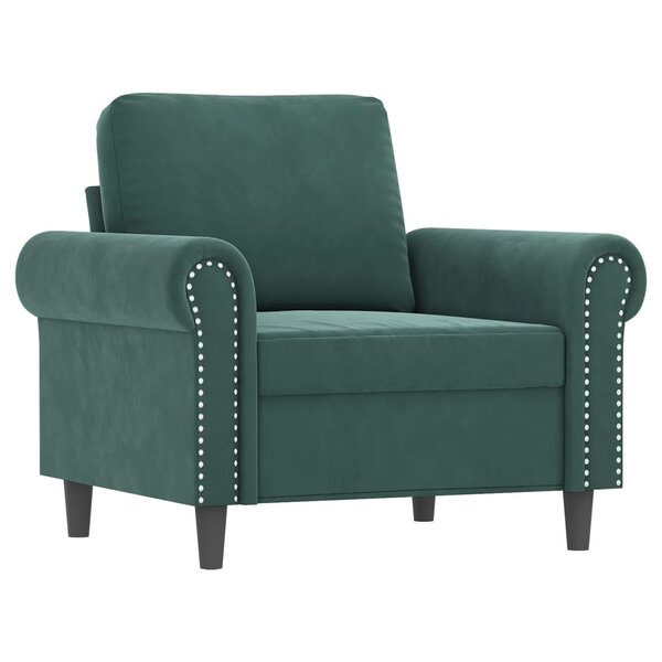 vidaXL Fauteuil Vert foncé 60 cm Velours