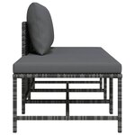 vidaXL Salon de jardin 3 Pièces avec coussins Gris Résine tressée