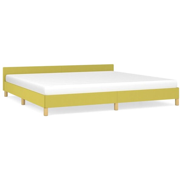 vidaXL Cadre de lit avec tête de lit Vert 200x200 cm Tissu