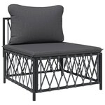 vidaXL Salon de jardin avec coussins 9 Pièces anthracite acier