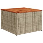 Ensemble de canapé de jardin vidaXL 6 pièces avec coussins Beige Poly Rattan Acacia