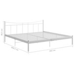 vidaXL Cadre de lit Blanc Métal 200x200 cm