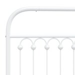 vidaXL Cadre de lit métal avec tête de lit/pied de lit blanc 75x190 cm