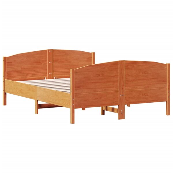 vidaXL Cadre de lit sans matelas cire marron 120x190cm bois pin massif