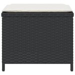vidaXL Tabourets de jardin et coussins lot de 4 noir 41x41x36 cm rotin