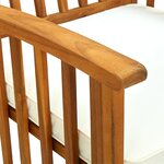 vidaXL Chaises à manger de jardin lot de 3 et coussins Bois d'acacia