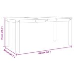 vidaXL Table à manger Panama gris 160x80x75 cm bois massif de pin