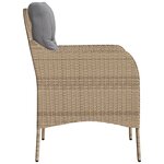 vidaXL Chaises de jardin avec coussins lot de 2 mélange beige rotin