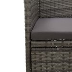 vidaXL Chaises à manger de jardin lot de 2 Résine tressée Gris
