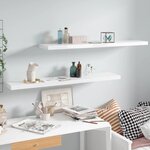 vidaXL Étagère murale flottante 2Pièces Blanc brillant 120x23 5x3 8cm MDF